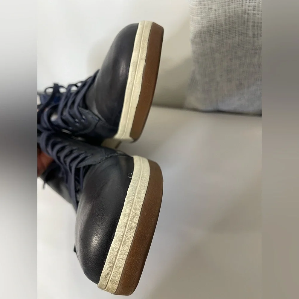 Cole Haan Men’s Grand Zero Navy Leather High Top Shoes Lace Up casual Size 13